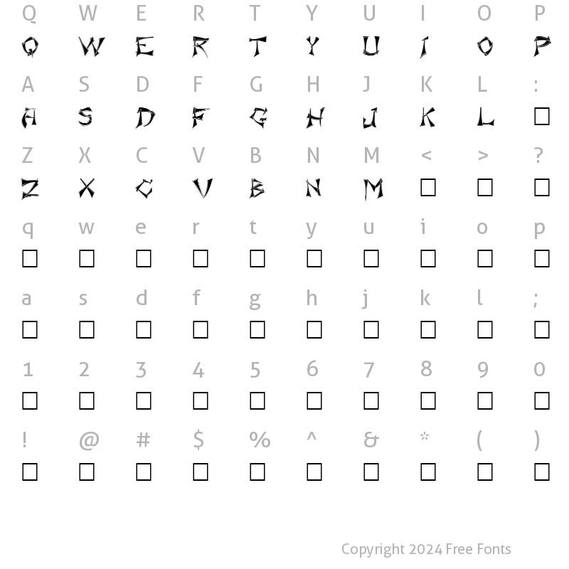 Character Map of Floralis Normal