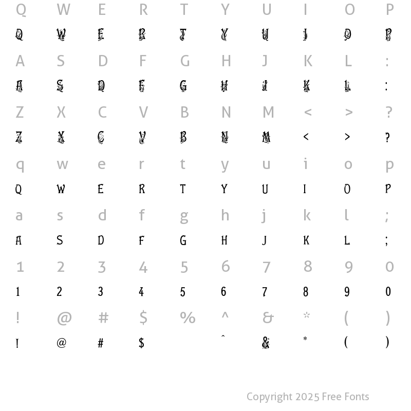 Character Map of FloralLatin Regular