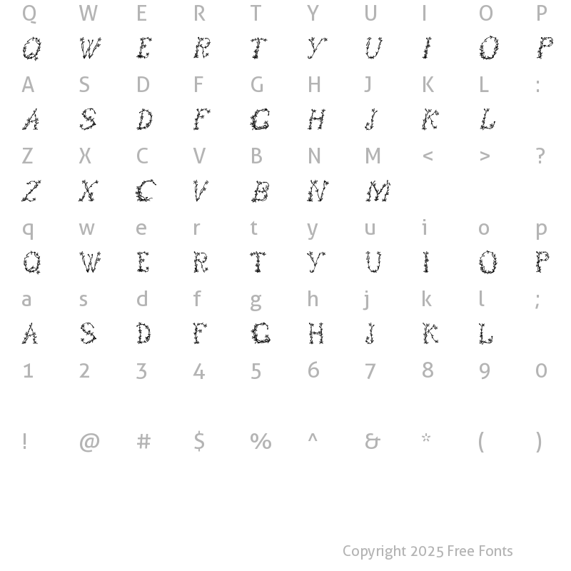 Character Map of FloralOne Regular