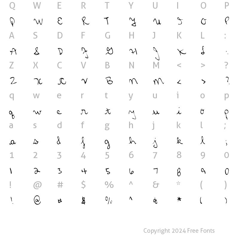 Character Map of FlorasHand Regular