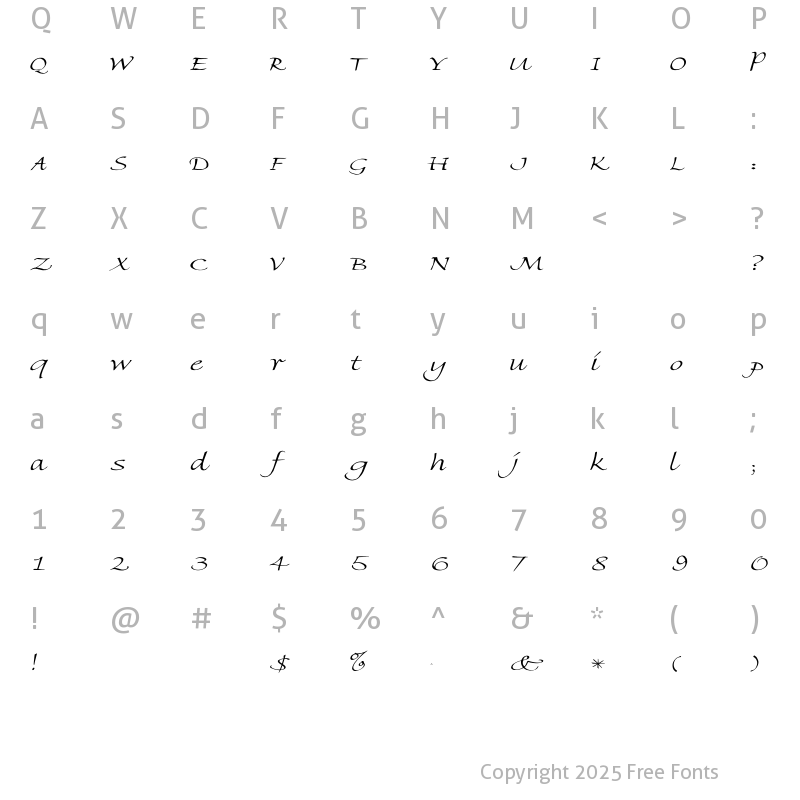 Character Map of Florence-Light Wd Regular