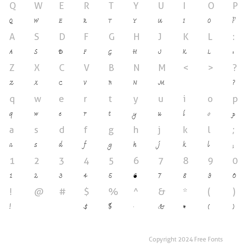 Character Map of FlorenceHC Regular