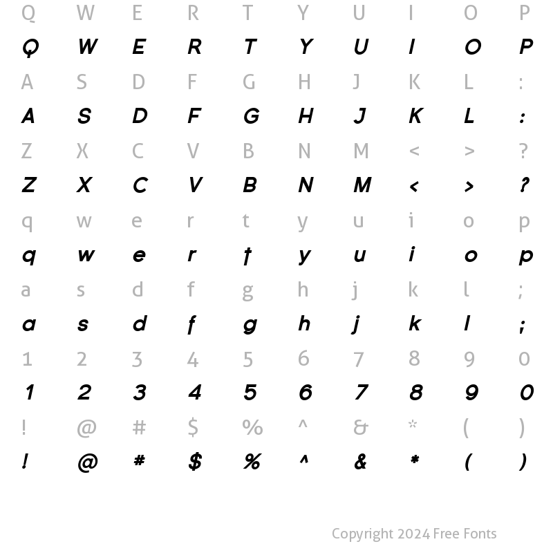 Character Map of Florencesans Black Italic