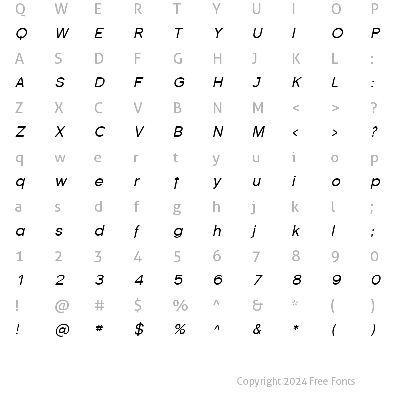 Character Map of Florencesans Italic