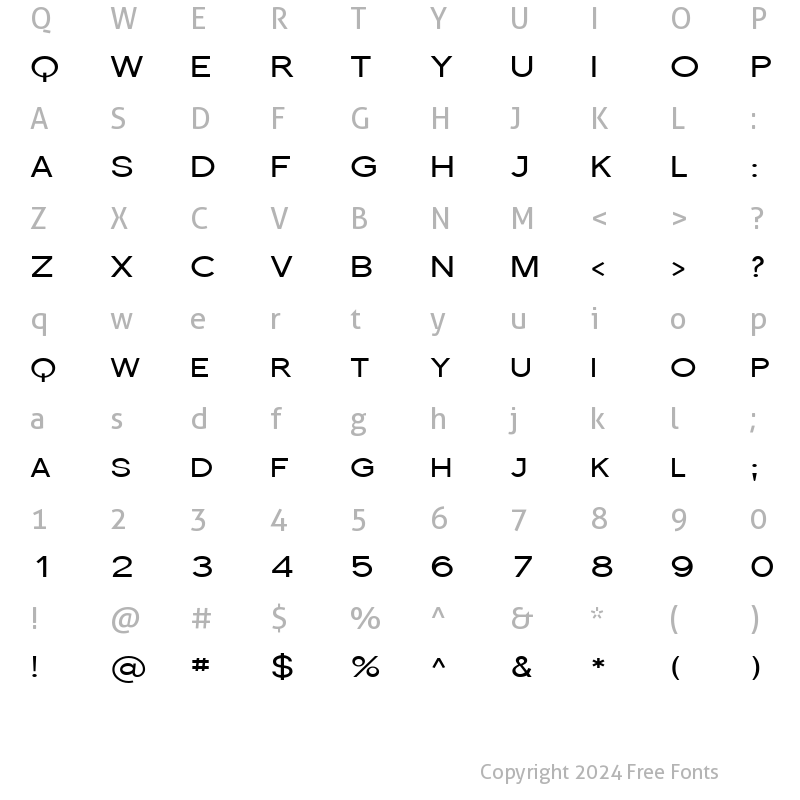 Character Map of Florencesans SC Exp Regular