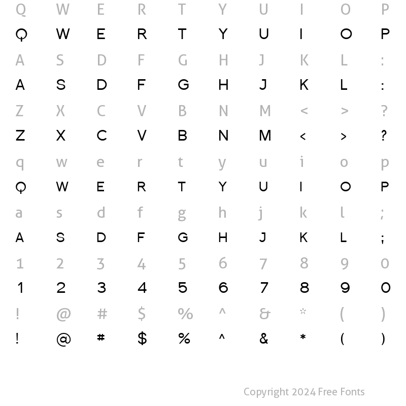 Character Map of Florencesans SC Regular