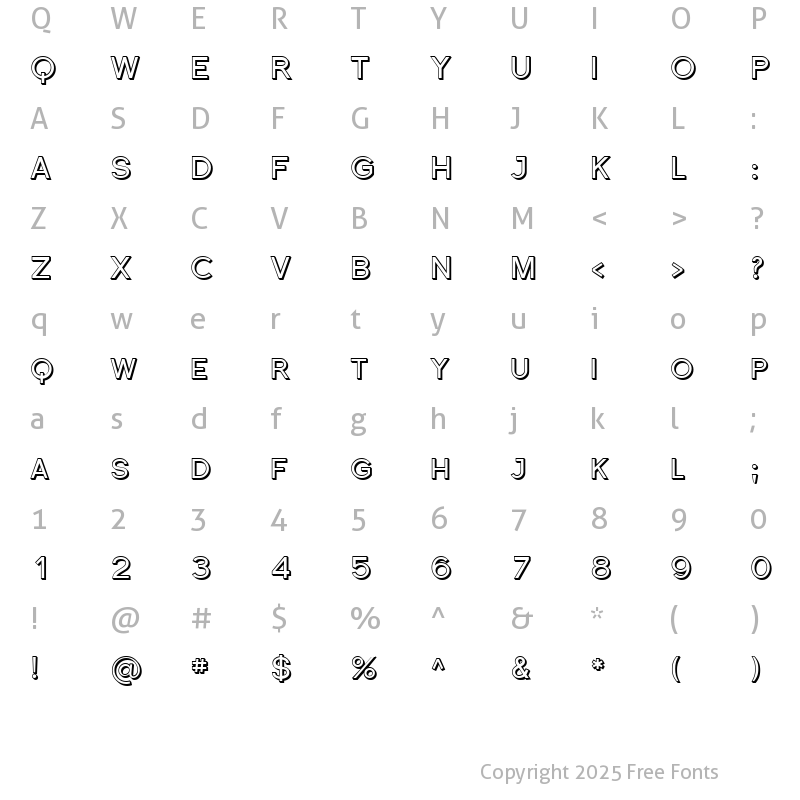 Character Map of Florencesans SC Shaded Regular