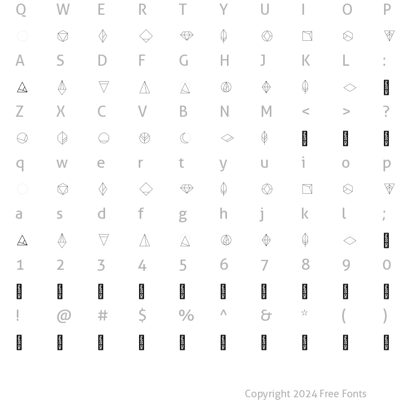 Character Map of Florentina Symbols Regular