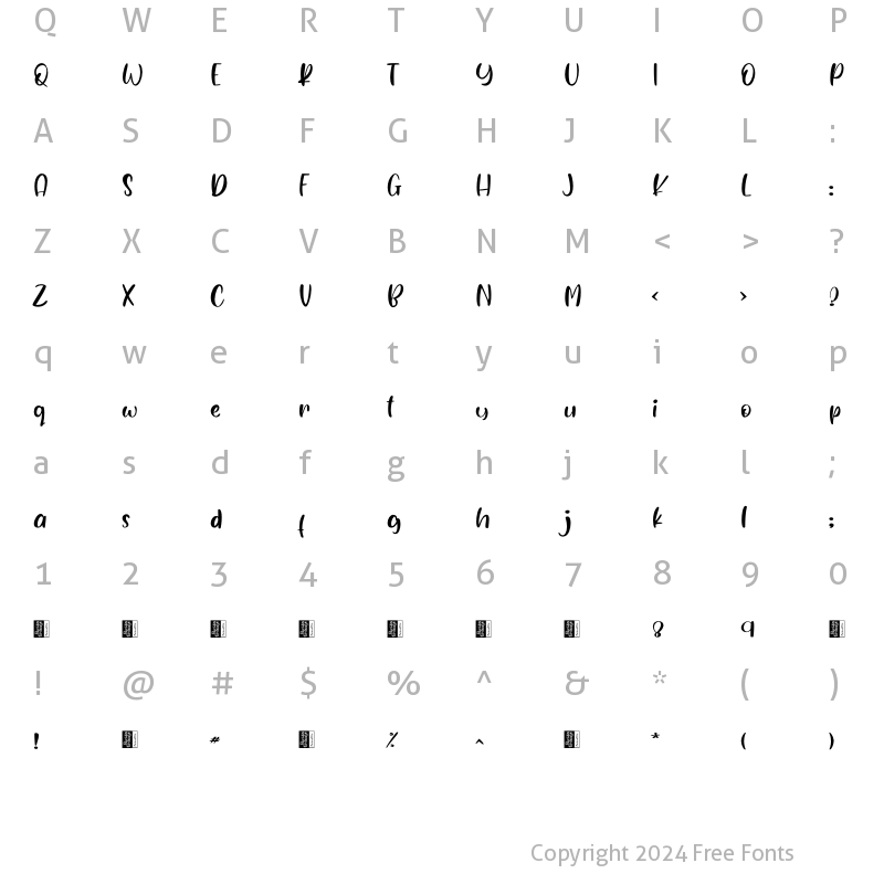 Character Map of Florida Orange - Personal Use Regular