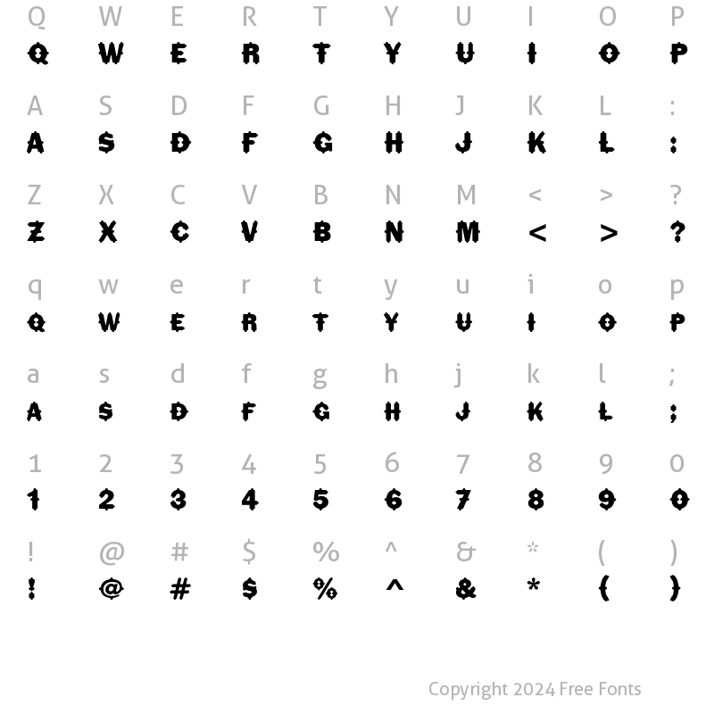 Character Map of Florinda ITC Std Regular