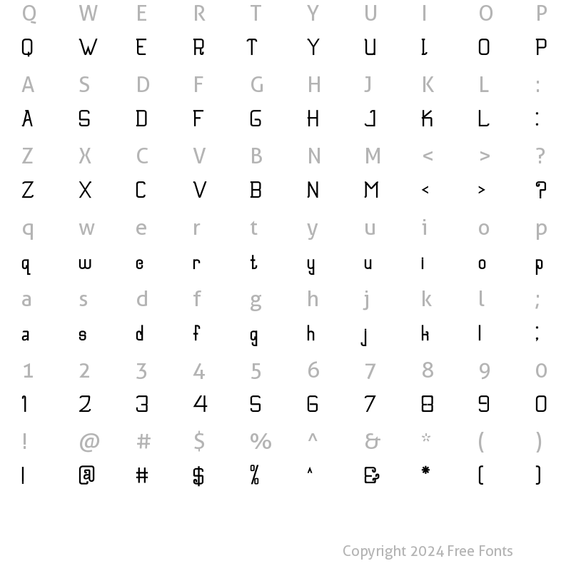 Character Map of Florita Sans Medium