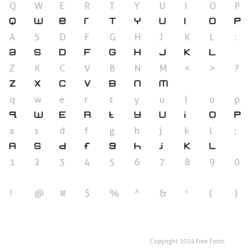 Character Map of Flotsam Smart Regular