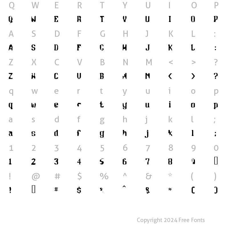 Character Map of Flottig Regular