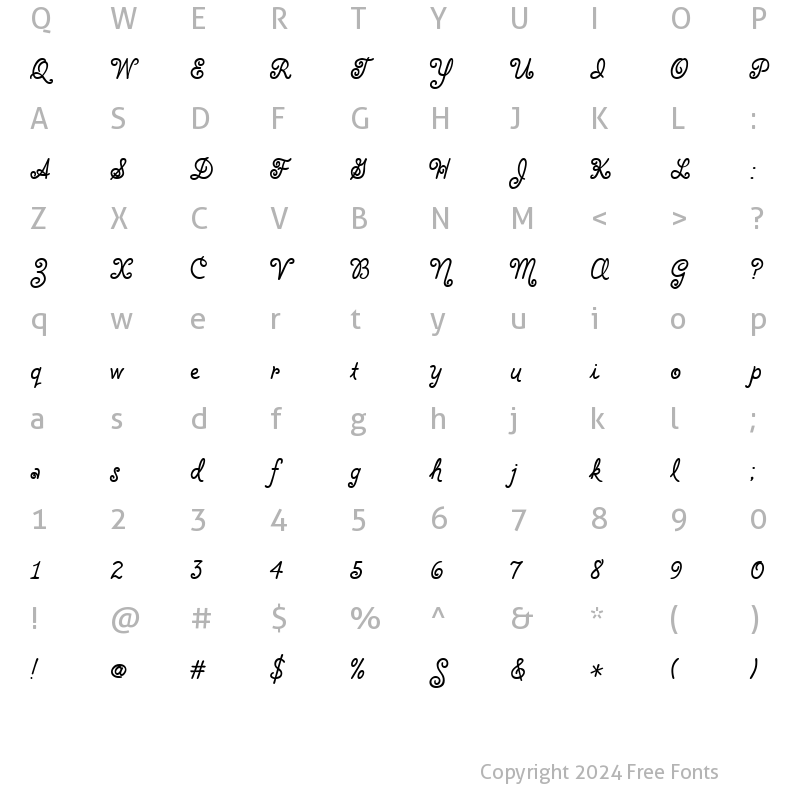 Character Map of Flounder Regular