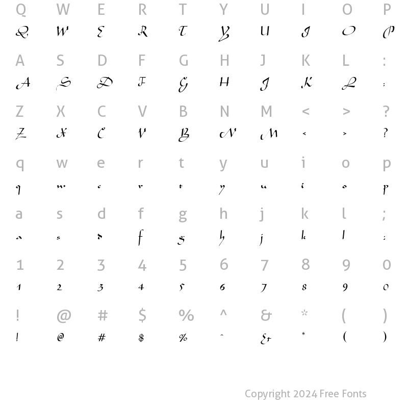 Character Map of Flourish Normal