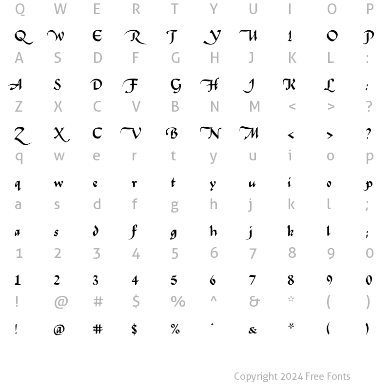 Character Map of FlourishBoldSpecial Regular