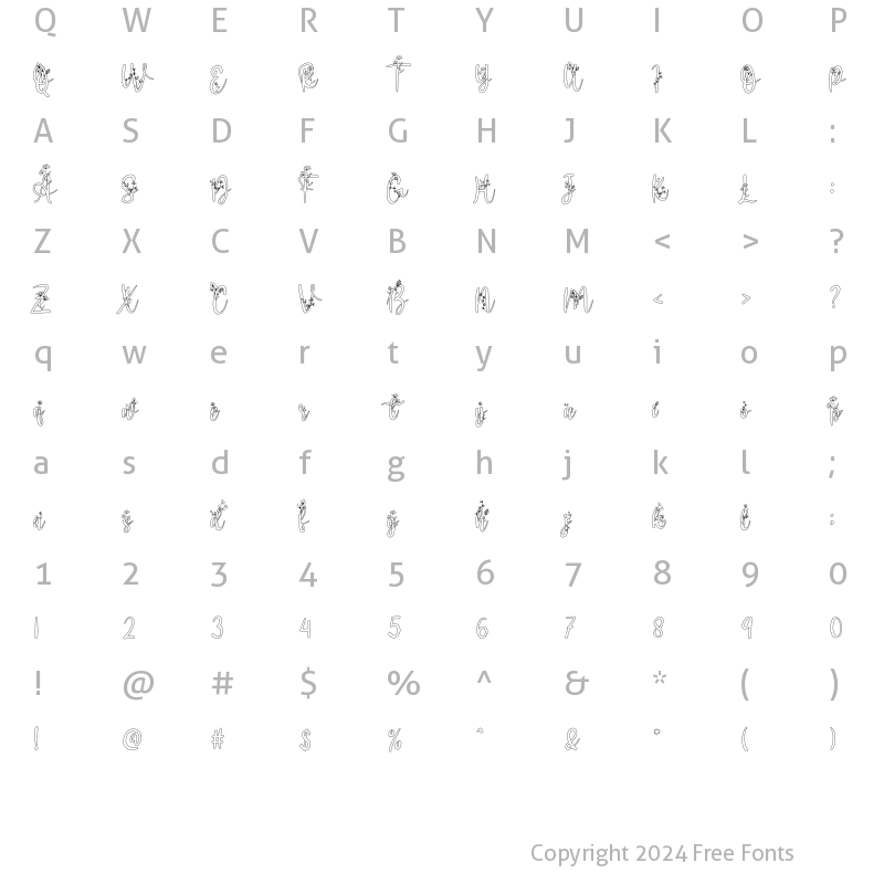 Character Map of Flower Fresh Regular