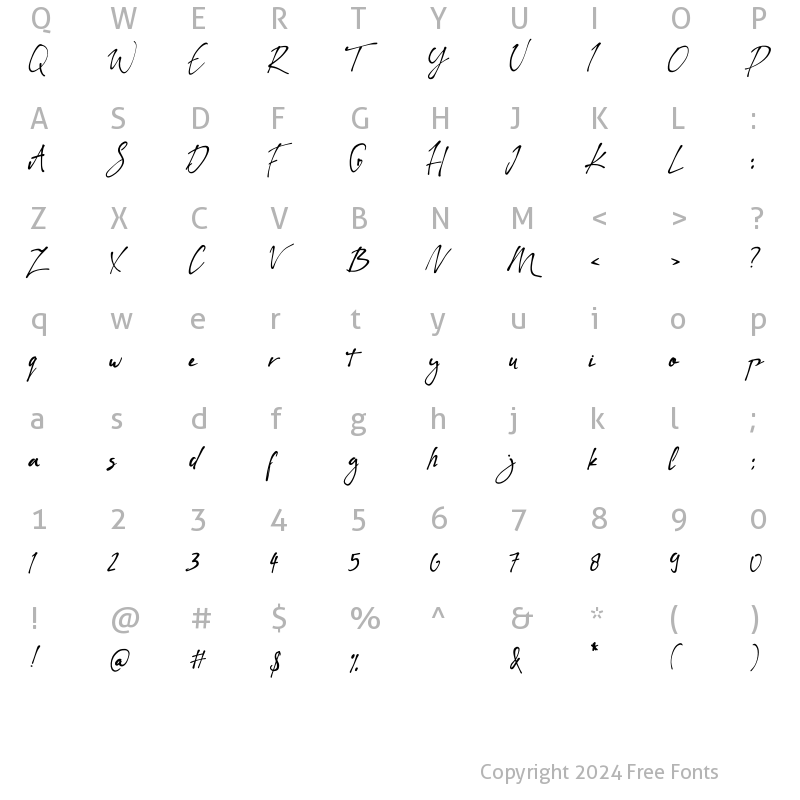 Character Map of Flower of Love Regular