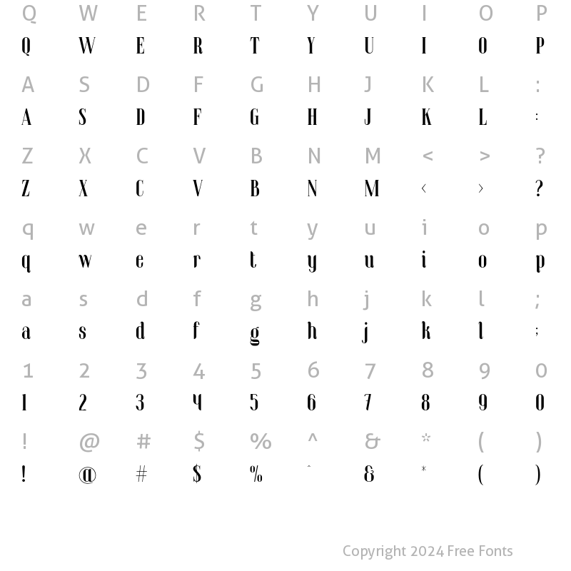 Character Map of Flower Rhyme Regular