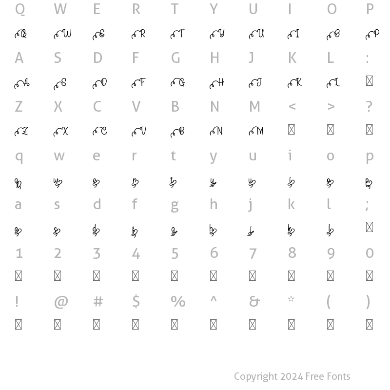 Character Map of Flower Signature Alternate 1