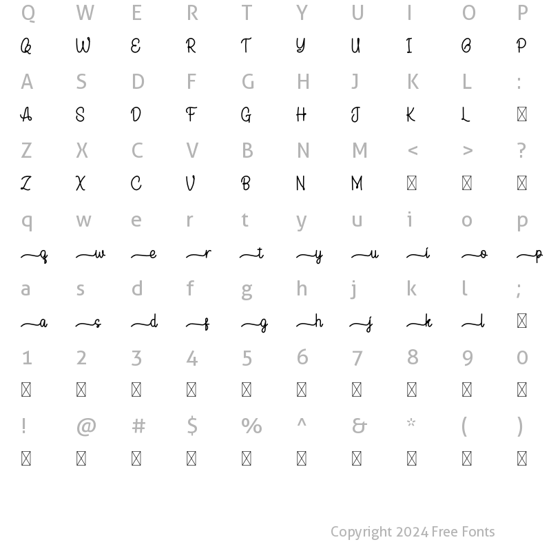 Character Map of Flower Signature Alternate 2