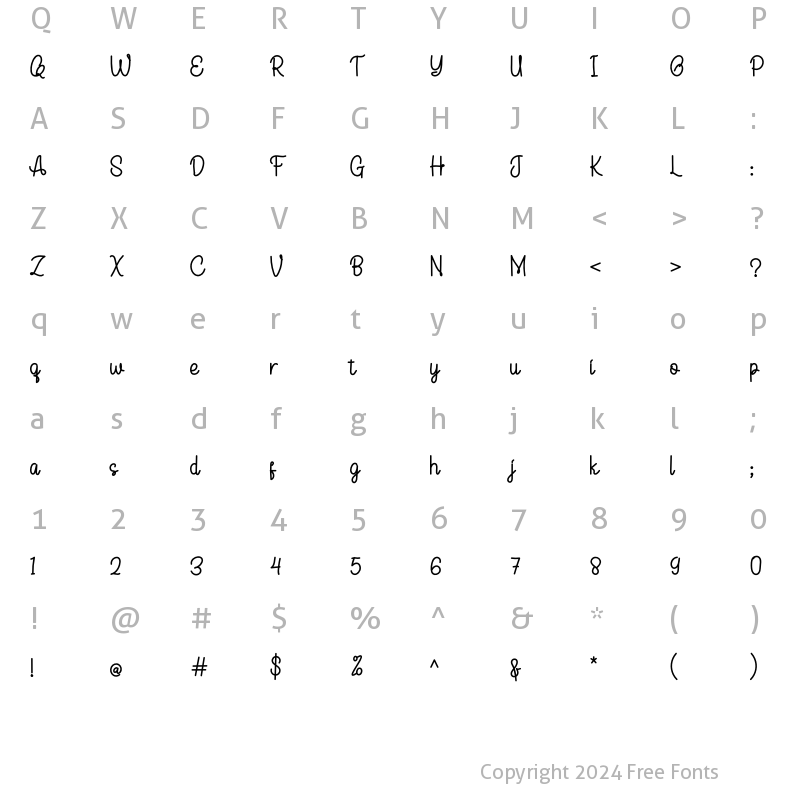 Character Map of Flower Signature Regular