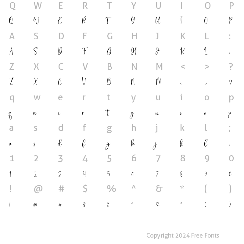 Character Map of Flowerbloom Regular