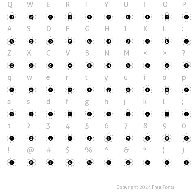 Character Map of Flowerhard Becker Normal