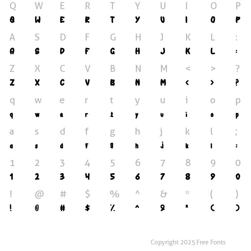 Character Map of Flowkart Regular