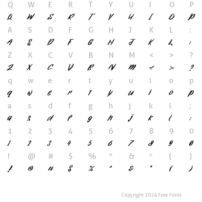 Character Map of Flowsand Regular