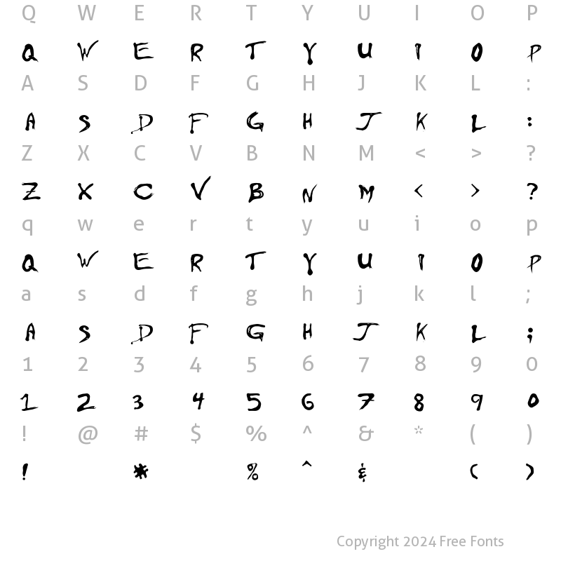 Character Map of Floydian Regular