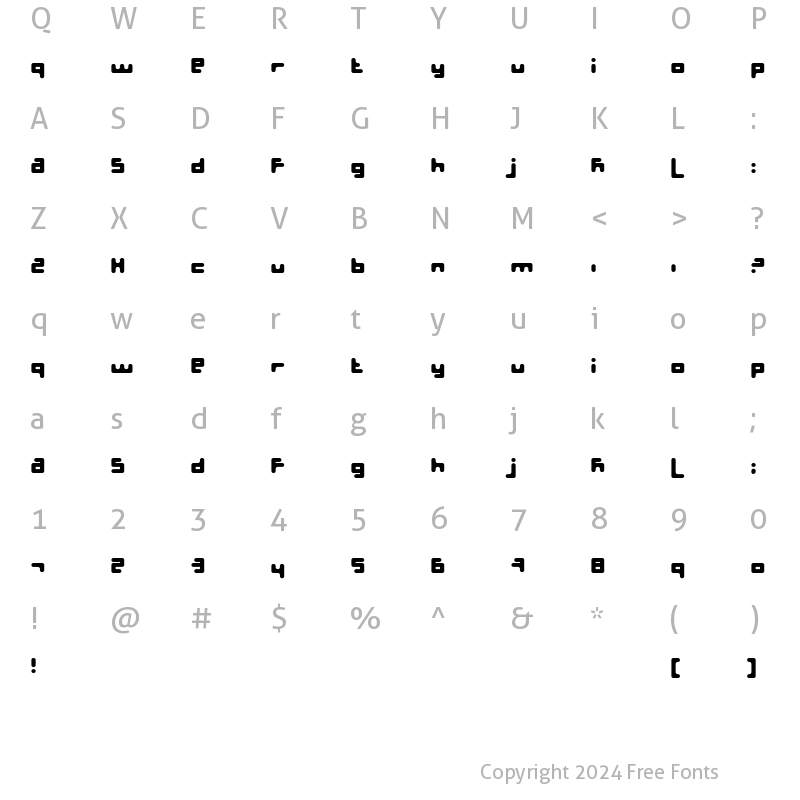 Character Map of Fluffster Regular