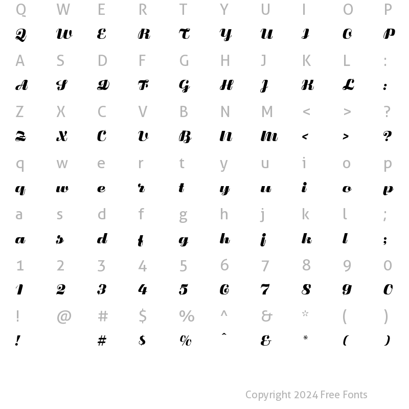 Character Map of FluidumBold Regular