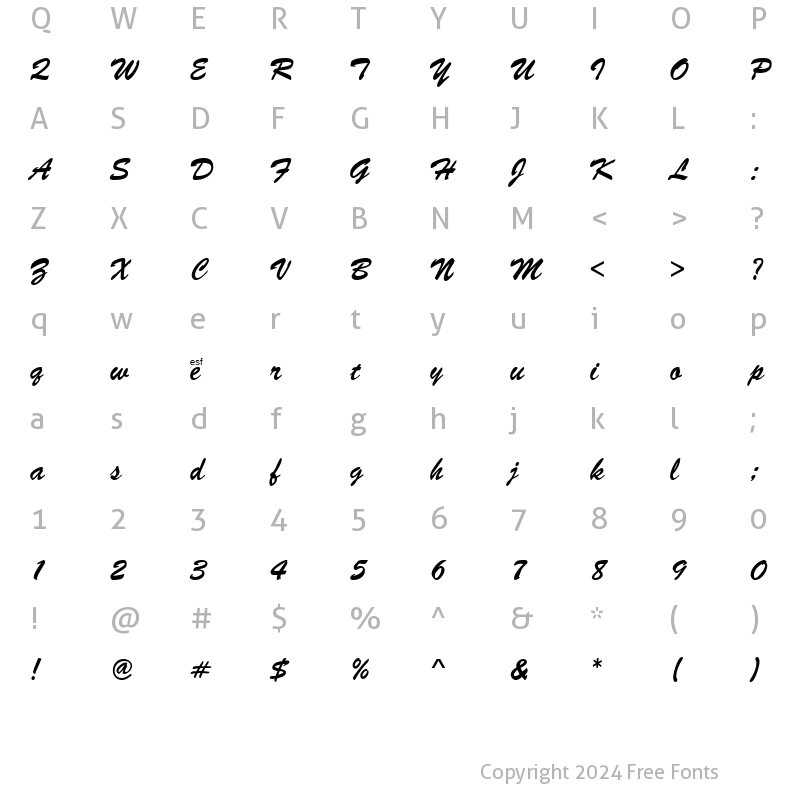 Character Map of Flushing Regular