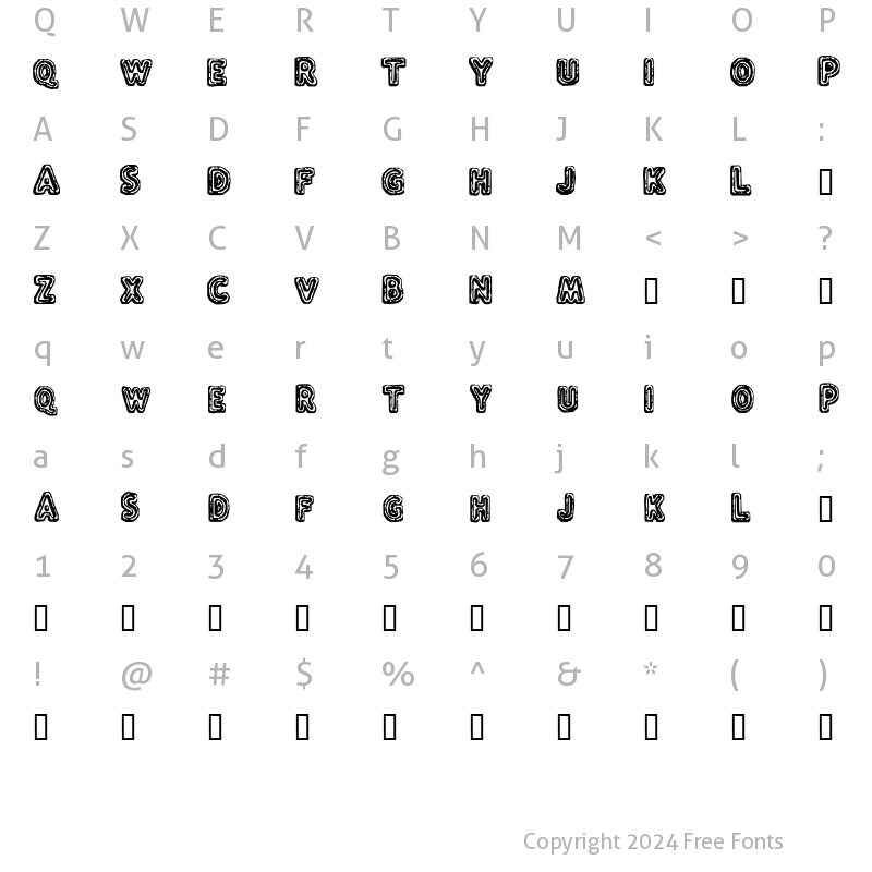 Character Map of Flux Capacitor Regular