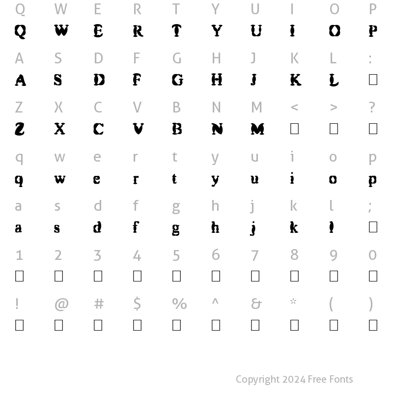 Character Map of FLW Demo Normal