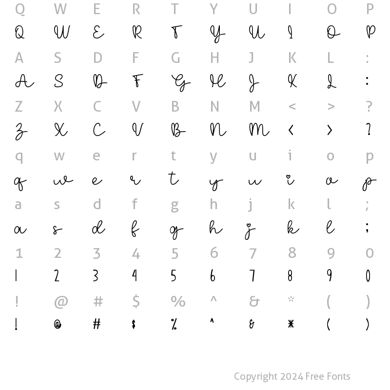 Character Map of Fly Regular