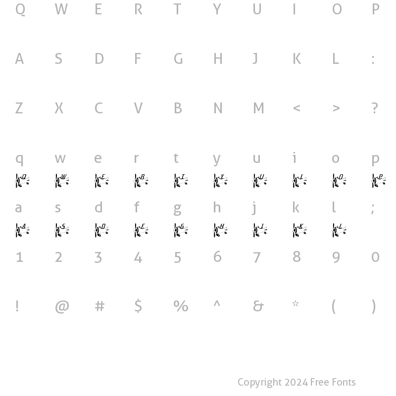 Character Map of Flyaway Regular