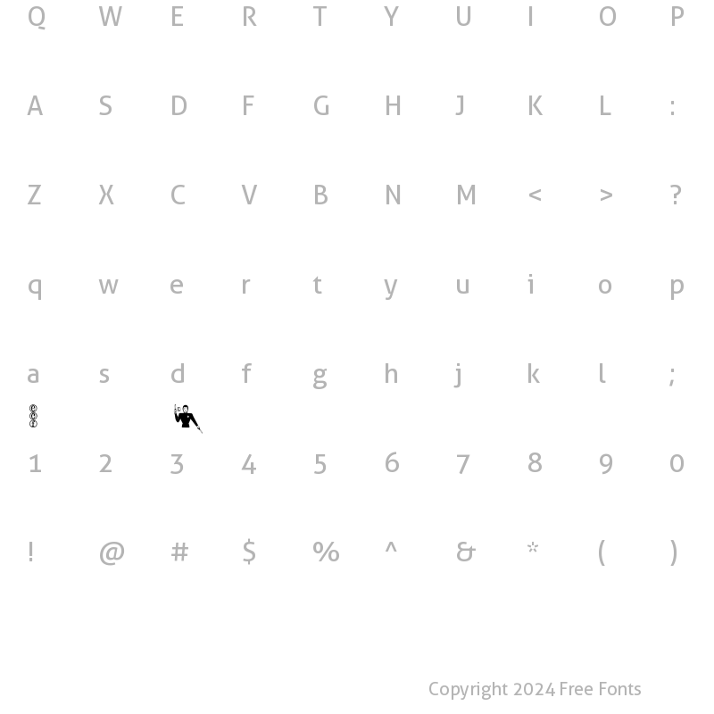 Character Map of flyboy (eval) Regular