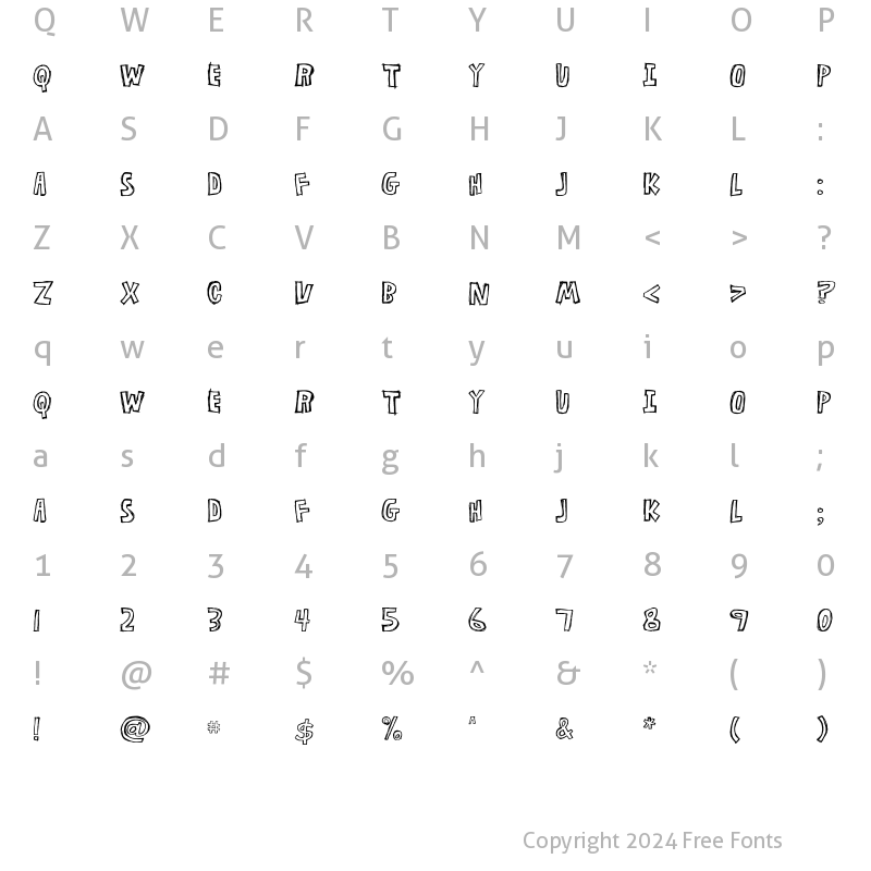 Character Map of Flyerfonts Corrosion