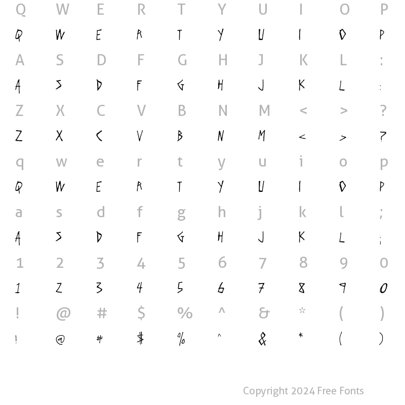 Character Map of Flyerfonts Distortion