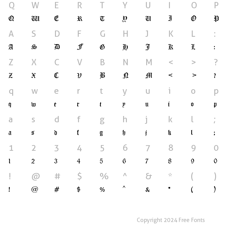 Character Map of Flyerfonts Malfunction Regular