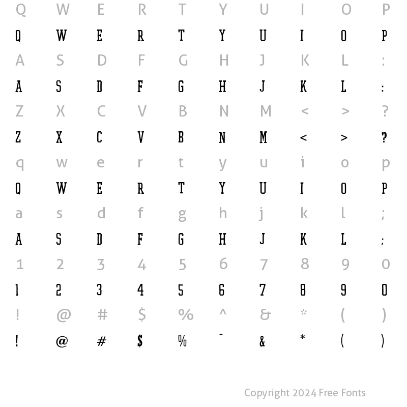 Character Map of Flyerfonts Straight