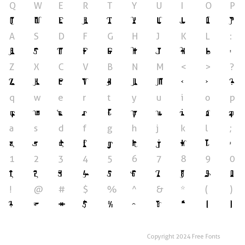 Character Map of Flytrap Regular