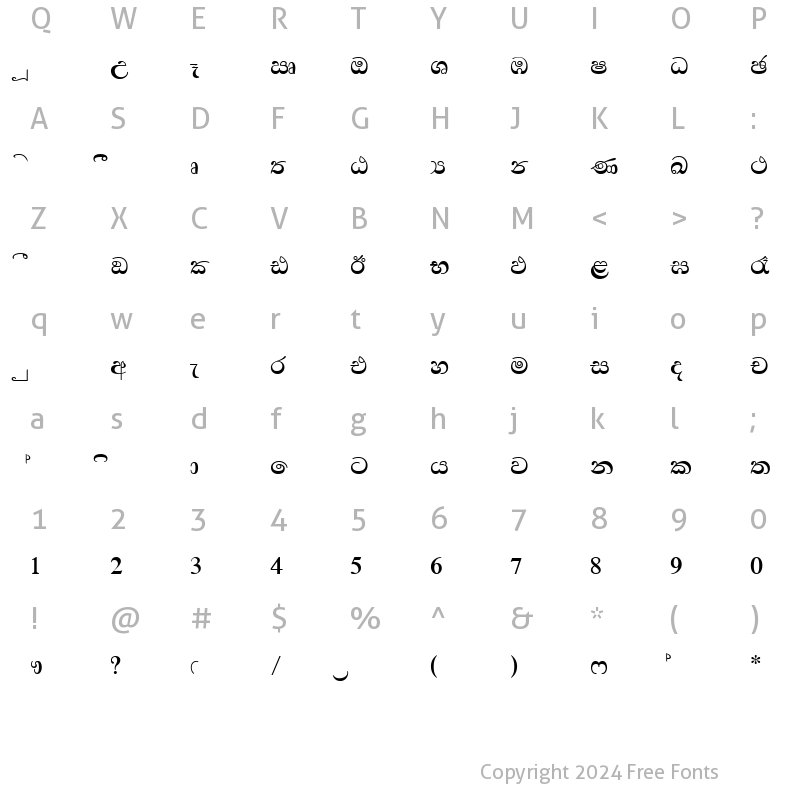 Character Map of FMEconbld Bold