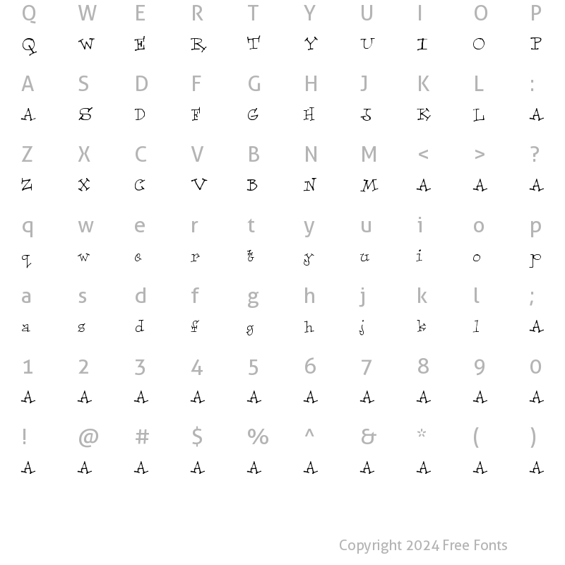 Character Map of Focaccia Regular