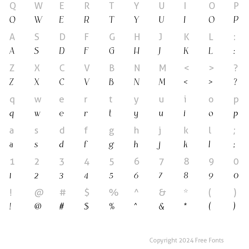 Character Map of Focger Italic