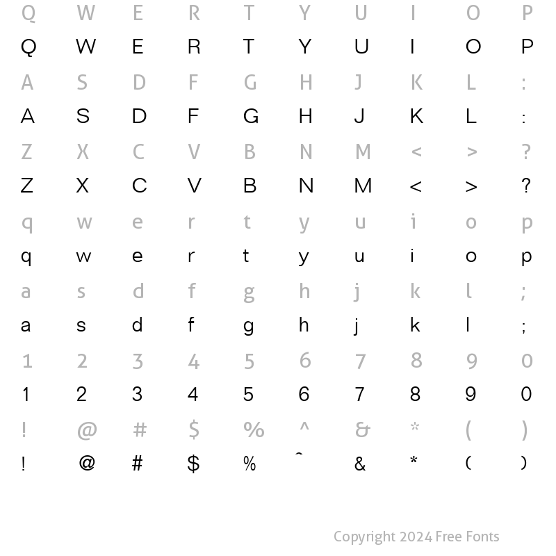 Character Map of Focus Light