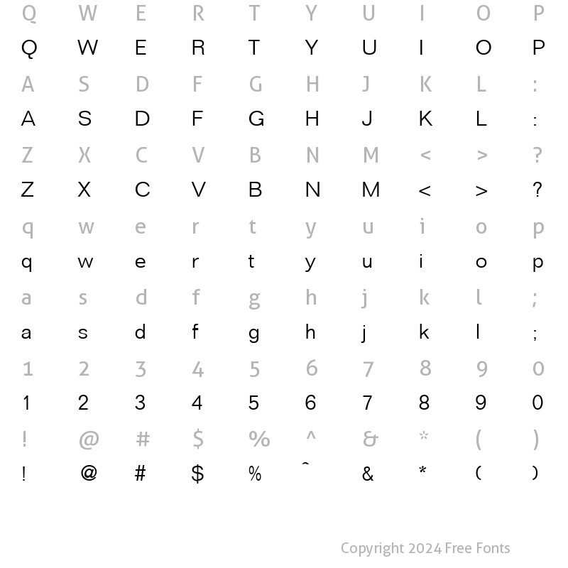 Character Map of FocusLight Regular