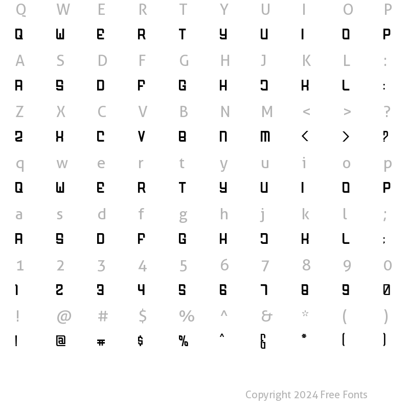 Character Map of FODECUMBERS REGULAR Regular